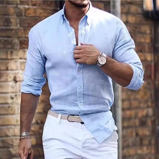 Chemise Homme en Coton et Lin