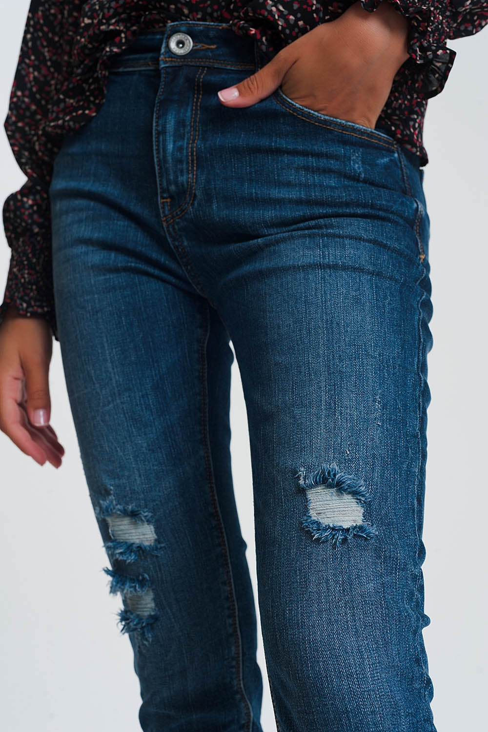 Jean skinny taille haute